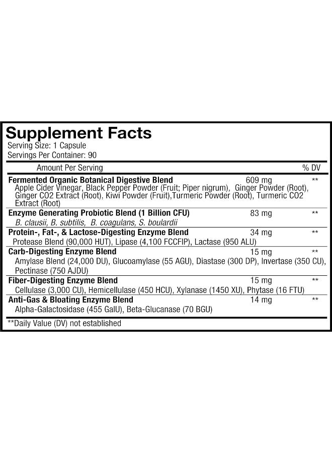 Codeage Digestive Enzymes Supplement, 3-Month Supply, Gut Health Probiotics, Prebiotics, Fermented Multi Enzymes, Plant-Based Superfood, One Capsule a Day, Vegan, Non-GMO, 90 Capsules - Image 2